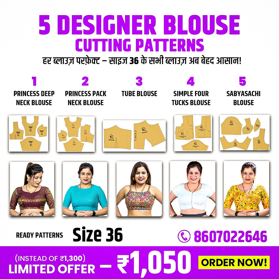 36 size, 5 Premium Blouse Patterns