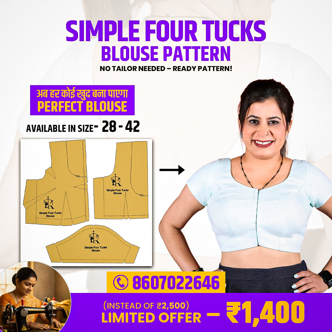 Simple Four Tusk Blouse Ready-to-Use Pattern